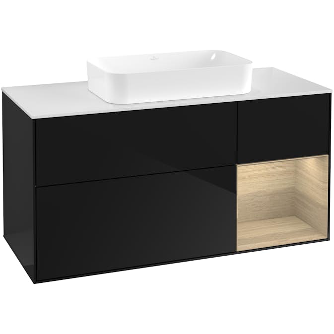 Tvättställsskåp Villeroy & Boch Finion med 3 Lådor Hylla och Bänkskiva för Fristående Tvättställ