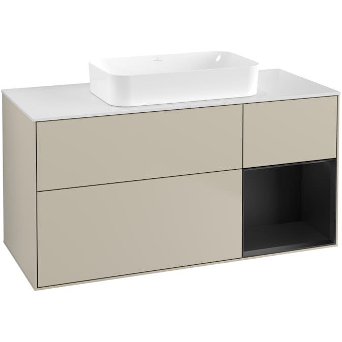 Tvättställsskåp Villeroy & Boch Finion med 3 Lådor Hylla och Bänkskiva för Fristående Tvättställ