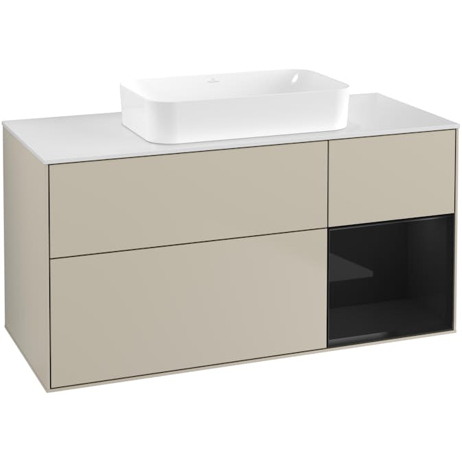 Tvättställsskåp Villeroy & Boch Finion med 3 Lådor Hylla och Bänkskiva för Fristående Tvättställ