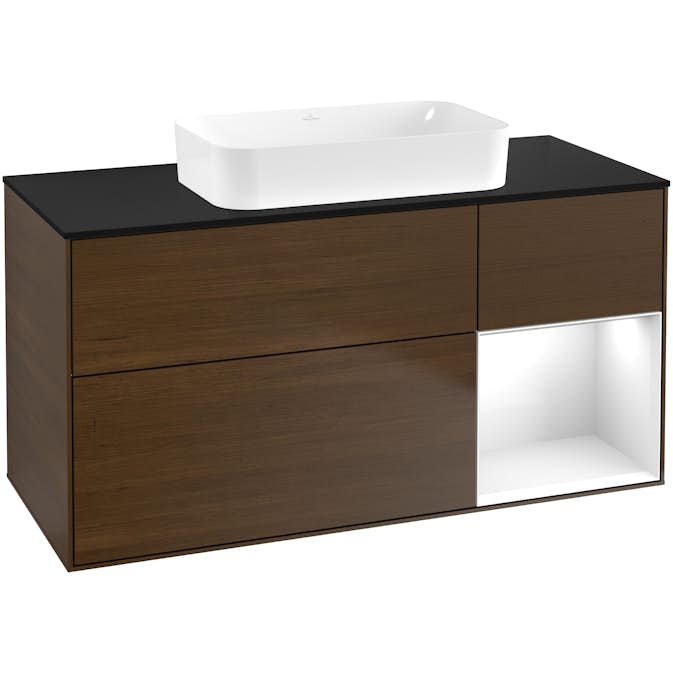 Tvättställsskåp Villeroy & Boch Finion med 3 Lådor Hylla och Bänkskiva för Fristående Tvättställ