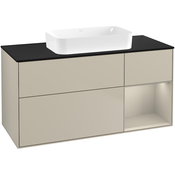 Tvättställsskåp Villeroy & Boch Finion med 3 Lådor Hylla och Bänkskiva för Fristående Tvättställ