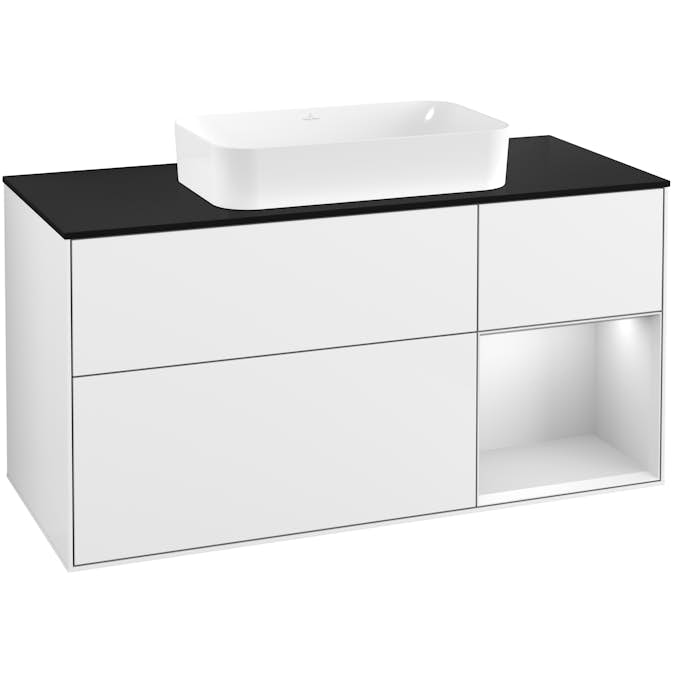 Tvättställsskåp Villeroy & Boch Finion med 3 Lådor Hylla och Bänkskiva för Fristående Tvättställ