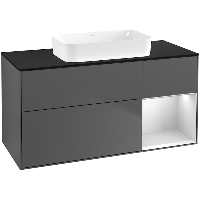 Tvättställsskåp Villeroy & Boch Finion med 3 Lådor Hylla och Bänkskiva för Fristående Tvättställ