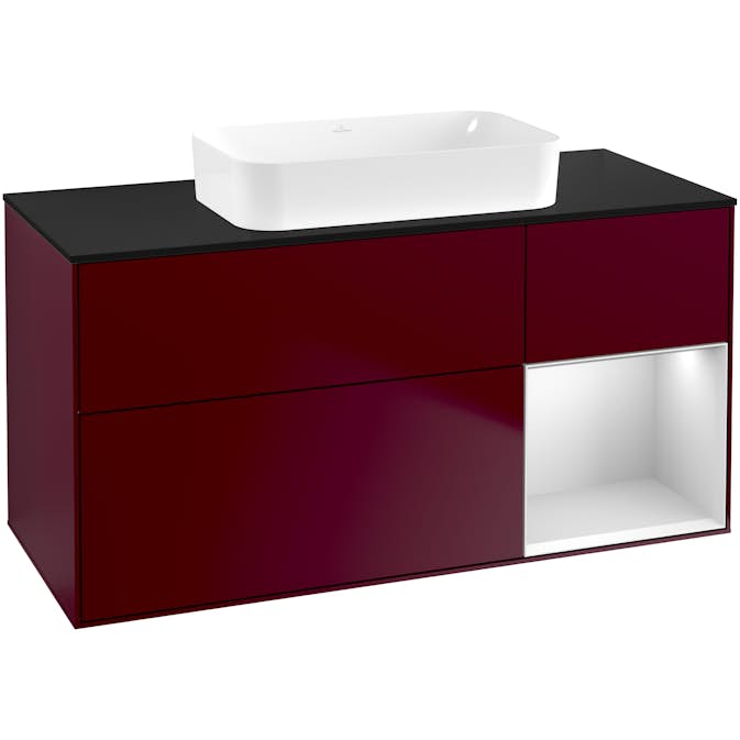 Tvättställsskåp Villeroy & Boch Finion med 3 Lådor Hylla och Bänkskiva för Fristående Tvättställ