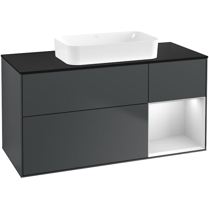 Tvättställsskåp Villeroy & Boch Finion med 3 Lådor Hylla och Bänkskiva för Fristående Tvättställ