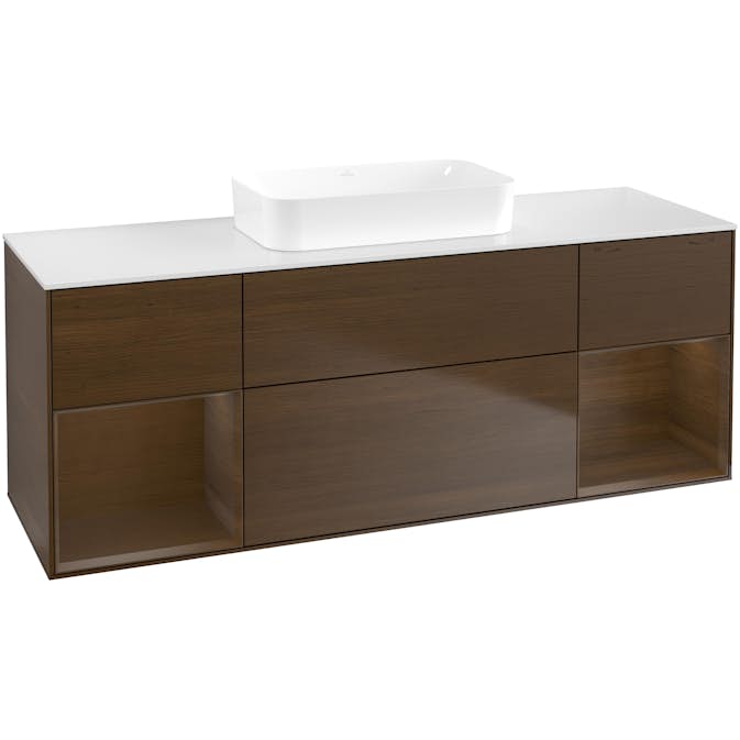 Tvättställsskåp Villeroy & Boch Finion med Två Hyllor och Bänkskiva för Fristående Tvättställ