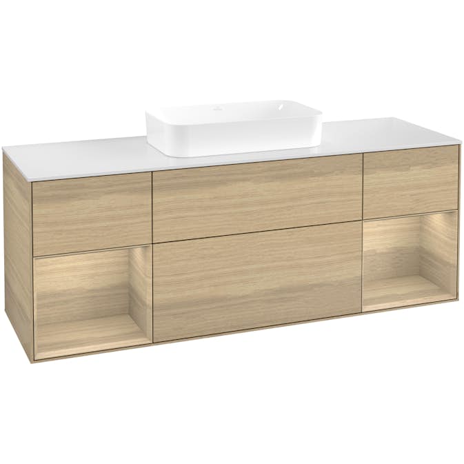 Tvättställsskåp Villeroy & Boch Finion med Två Hyllor och Bänkskiva för Fristående Tvättställ