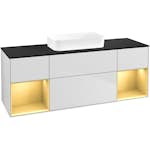 Tvättställsskåp Villeroy & Boch Finion med Två Hyllor och Bänkskiva för Fristående Tvättställ