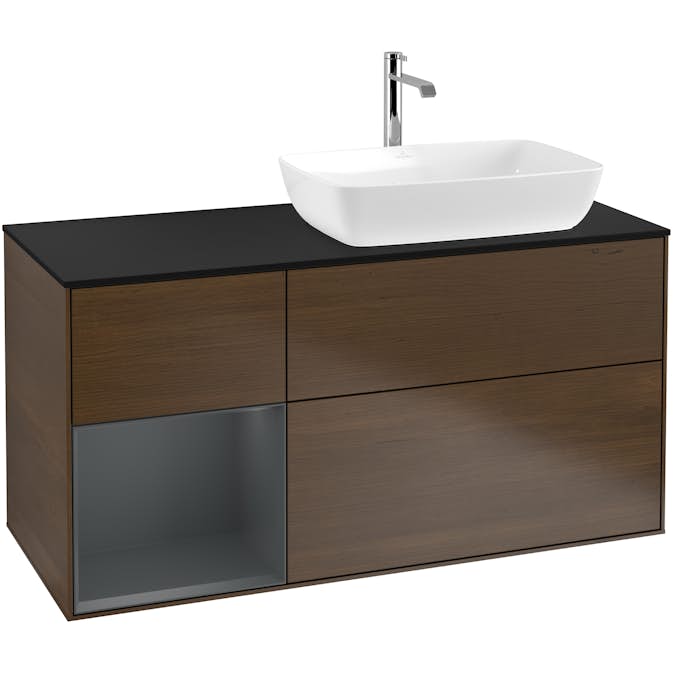 Tvättställsskåp Villeroy & Boch Finion med 3 Lådor Hylla och Bänkskiva för Ocentrerat Tvättställ från Artis & Collaro
