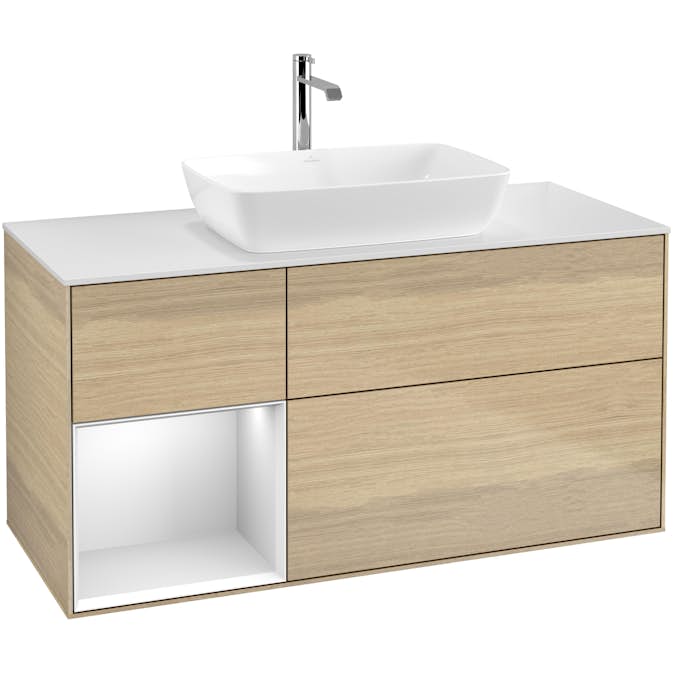 Tvättställsskåp Villeroy & Boch Finion med 3 Lådor Hylla och Bänkskiva för Fristående Tvättställ från Artis & Collaro