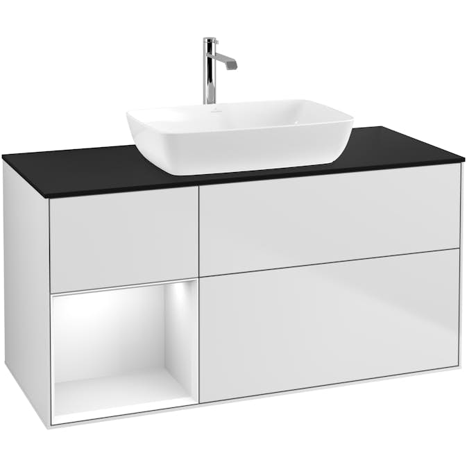 Tvättställsskåp Villeroy & Boch Finion med 3 Lådor Hylla och Bänkskiva för Fristående Tvättställ från Artis & Collaro