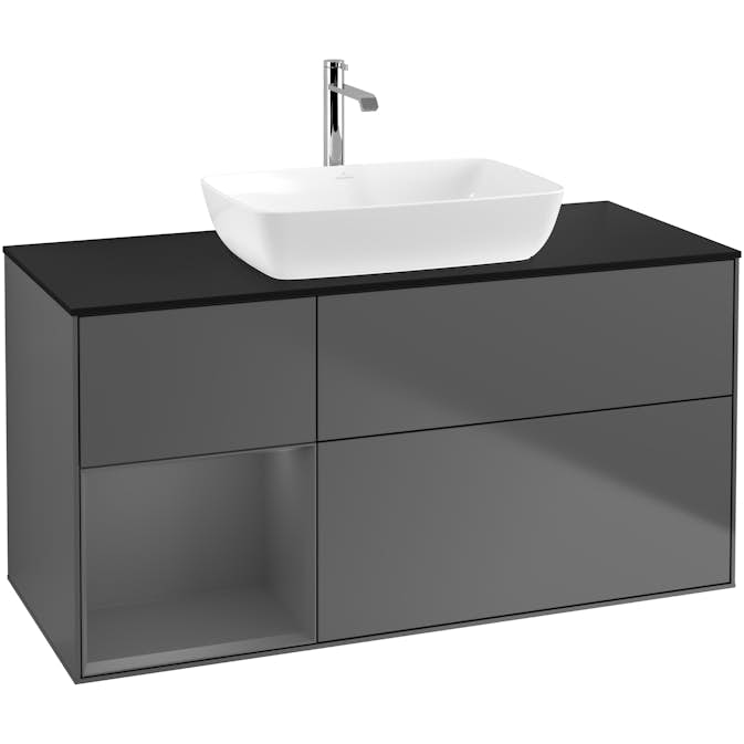 Tvättställsskåp Villeroy & Boch Finion med 3 Lådor Hylla och Bänkskiva för Fristående Tvättställ från Artis & Collaro