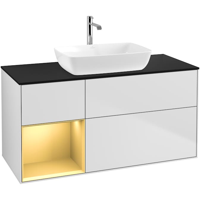 Tvättställsskåp Villeroy & Boch Finion med 3 Lådor Hylla och Bänkskiva för Fristående Tvättställ från Artis & Collaro