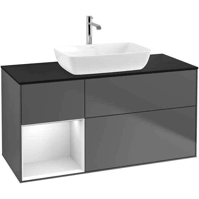 Tvättställsskåp Villeroy & Boch Finion med 3 Lådor Hylla och Bänkskiva för Fristående Tvättställ från Artis & Collaro