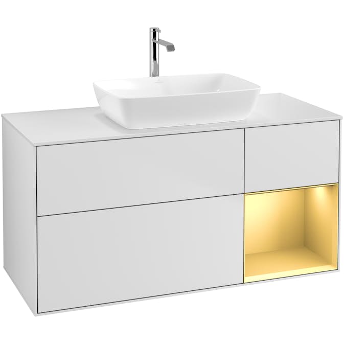 Tvättställsskåp Villeroy & Boch Finion med 3 Lådor Hylla och Bänkskiva för Fristående Tvättställ från Artis & Collaro