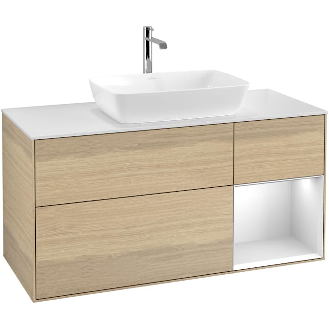 Tvättställsskåp Villeroy & Boch Finion med 3 Lådor Hylla och Bänkskiva för Fristående Tvättställ från Artis & Collaro