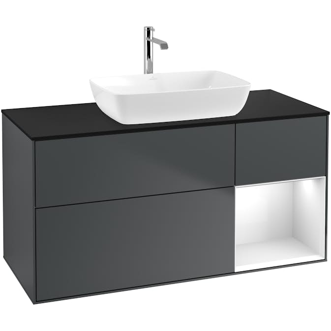 Tvättställsskåp Villeroy & Boch Finion med 3 Lådor Hylla och Bänkskiva för Fristående Tvättställ från Artis & Collaro