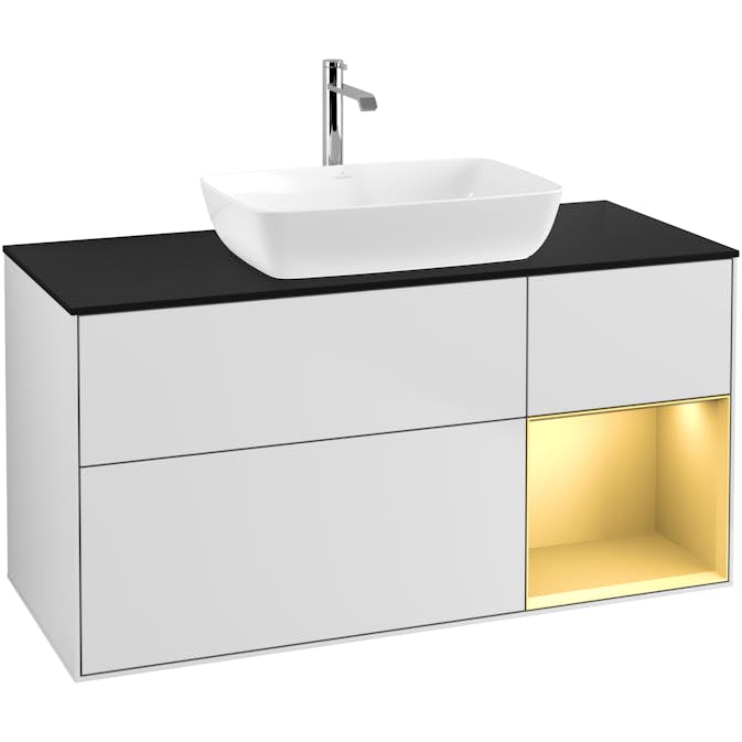 Tvättställsskåp Villeroy & Boch Finion med 3 Lådor Hylla och Bänkskiva för Fristående Tvättställ från Artis & Collaro