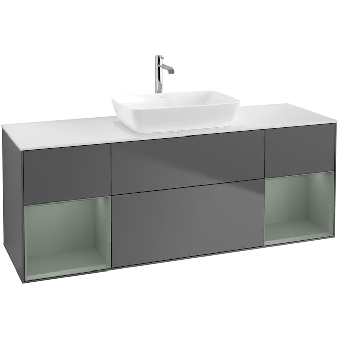 Tvättställsskåp Villeroy & Boch Finion med Två Hyllor och Bänkskiva för Fristående Tvättställ från Artis & Collaro