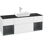 Tvättställsskåp Villeroy & Boch Finion med Två Hyllor och Bänkskiva för Fristående Tvättställ från Artis & Collaro