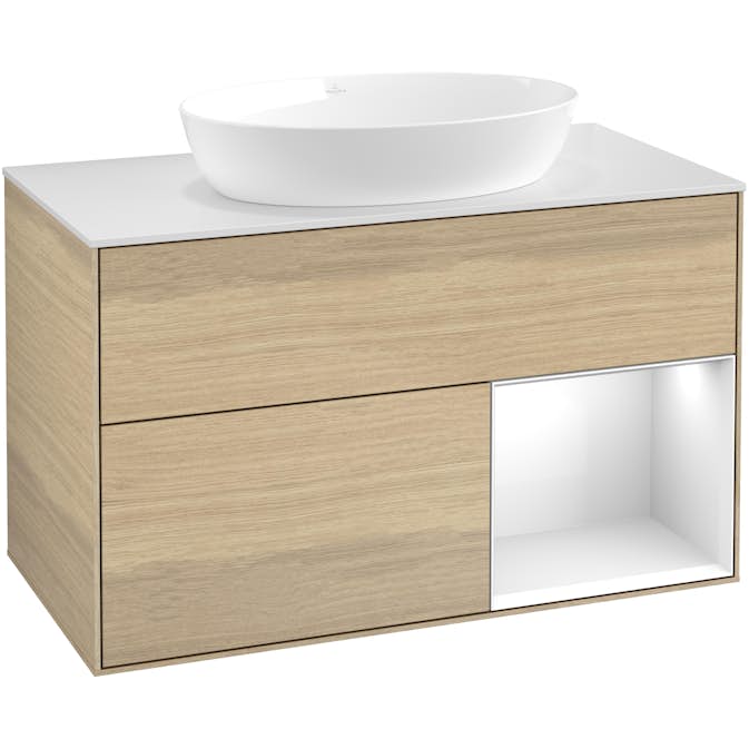 Tvättställsskåp Villeroy & Boch Finion med 2 Lådor Hylla och Bänkskiva för Fristående Tvättställ från Artis & Collaro