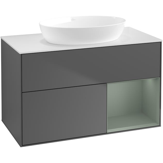 Tvättställsskåp Villeroy & Boch Finion med 2 Lådor Hylla och Bänkskiva för Fristående Tvättställ från Artis & Collaro