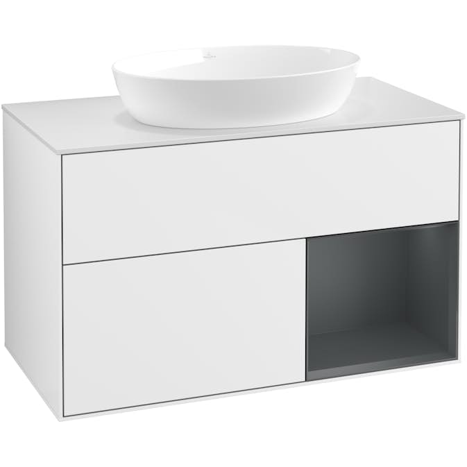 Tvättställsskåp Villeroy & Boch Finion med 2 Lådor Hylla och Bänkskiva för Fristående Tvättställ från Artis & Collaro