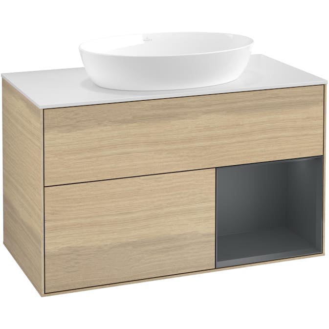 Tvättställsskåp Villeroy & Boch Finion med 2 Lådor Hylla och Bänkskiva för Fristående Tvättställ från Artis & Collaro