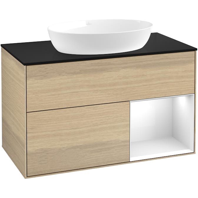 Tvättställsskåp Villeroy & Boch Finion med 2 Lådor Hylla och Bänkskiva för Fristående Tvättställ från Artis & Collaro