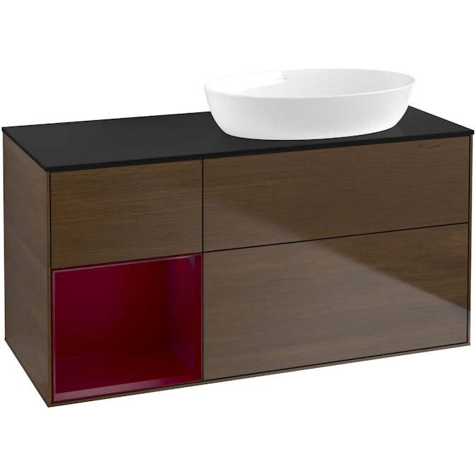 Tvättställsskåp Villeroy & Boch Finion med 3 Lådor Hylla och Bänkskiva för Ocentrerat Tvättställ från Artis & Collaro