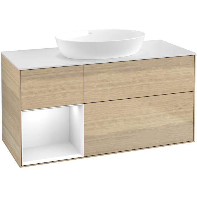 Tvättställsskåp Villeroy & Boch Finion med 3 Lådor Hylla och Bänkskiva för Fristående Tvättställ från Artis & Collaro