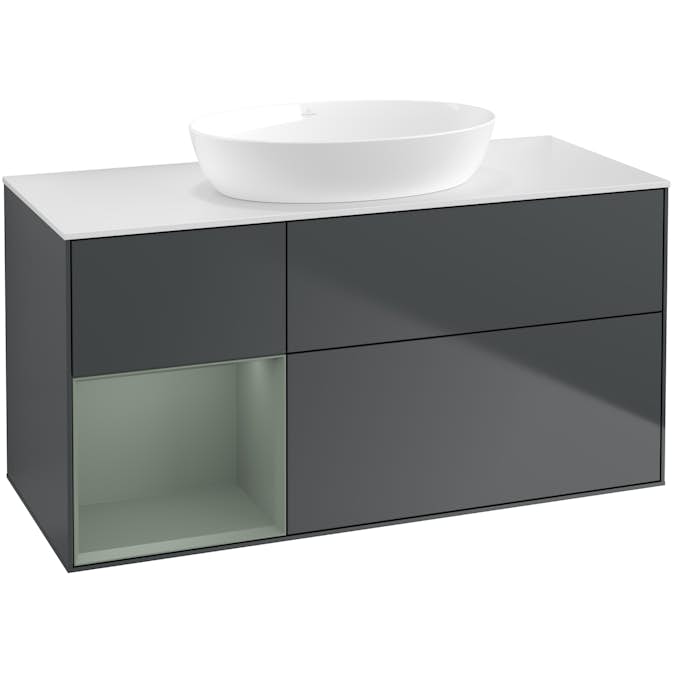 Tvättställsskåp Villeroy & Boch Finion med 3 Lådor Hylla och Bänkskiva för Fristående Tvättställ från Artis & Collaro