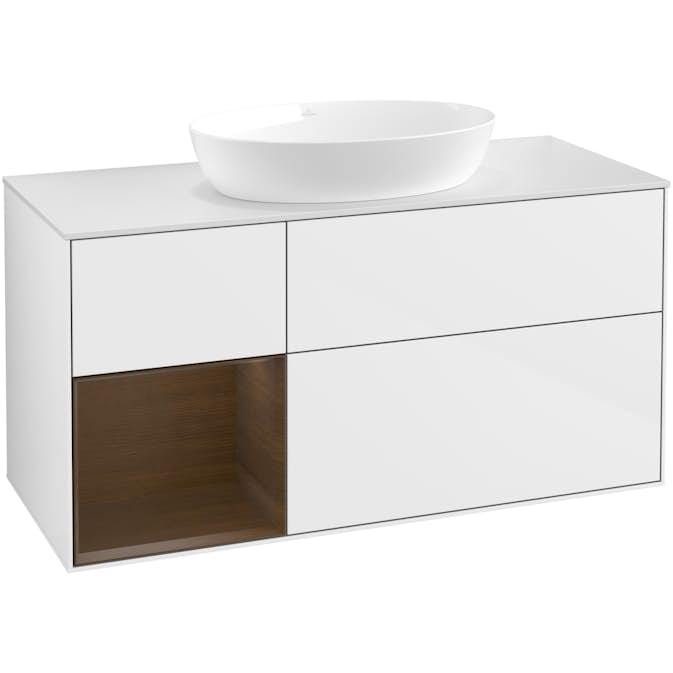 Tvättställsskåp Villeroy & Boch Finion med 3 Lådor Hylla och Bänkskiva för Fristående Tvättställ från Artis & Collaro