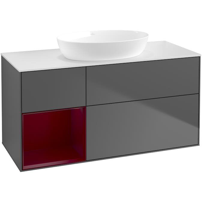 Tvättställsskåp Villeroy & Boch Finion med 3 Lådor Hylla och Bänkskiva för Fristående Tvättställ från Artis & Collaro