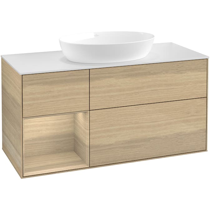 Tvättställsskåp Villeroy & Boch Finion med 3 Lådor Hylla och Bänkskiva för Fristående Tvättställ från Artis & Collaro