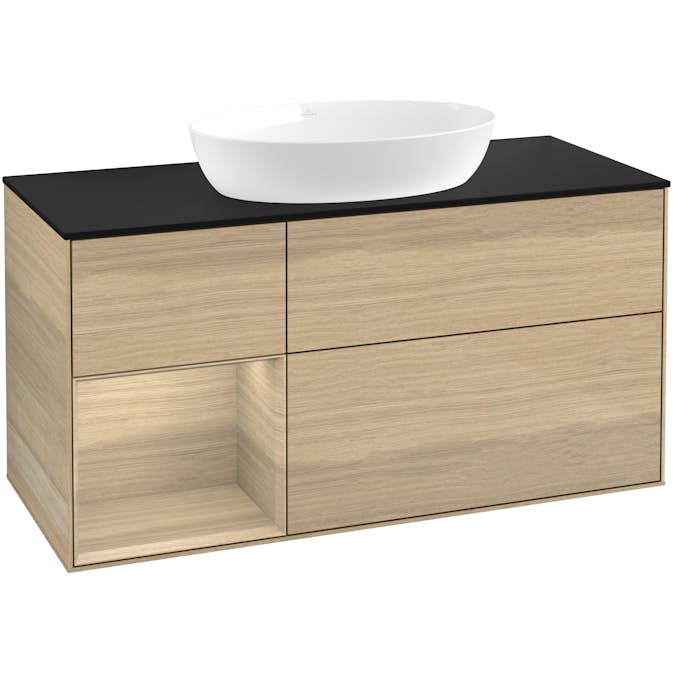 Tvättställsskåp Villeroy & Boch Finion med 3 Lådor Hylla och Bänkskiva för Fristående Tvättställ från Artis & Collaro