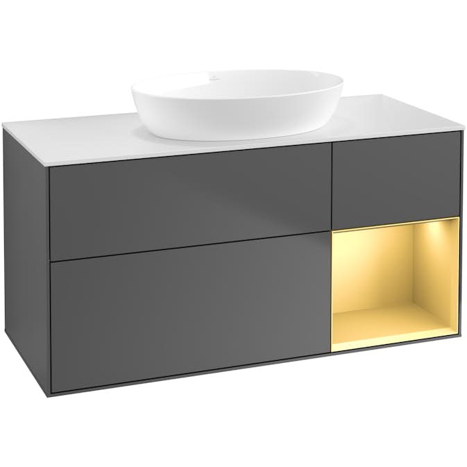 Tvättställsskåp Villeroy & Boch Finion med 3 Lådor Hylla och Bänkskiva för Fristående Tvättställ från Artis & Collaro