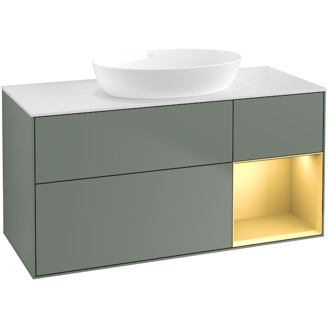 Tvättställsskåp Villeroy & Boch Finion med 3 Lådor Hylla och Bänkskiva för Fristående Tvättställ från Artis & Collaro