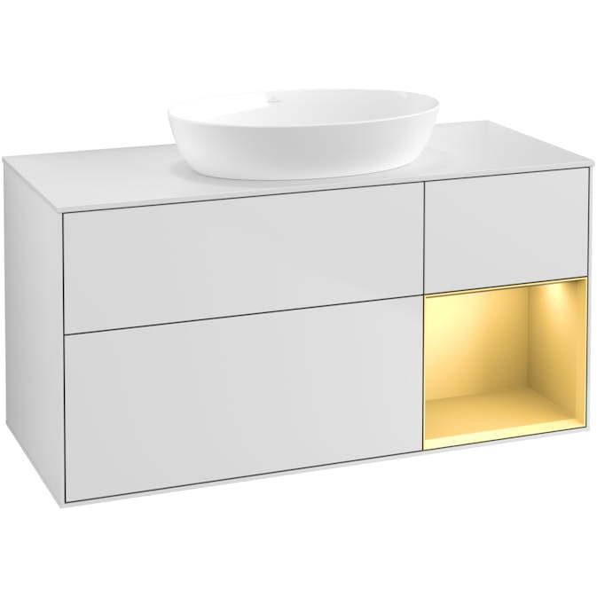 Tvättställsskåp Villeroy & Boch Finion med 3 Lådor Hylla och Bänkskiva för Fristående Tvättställ från Artis & Collaro