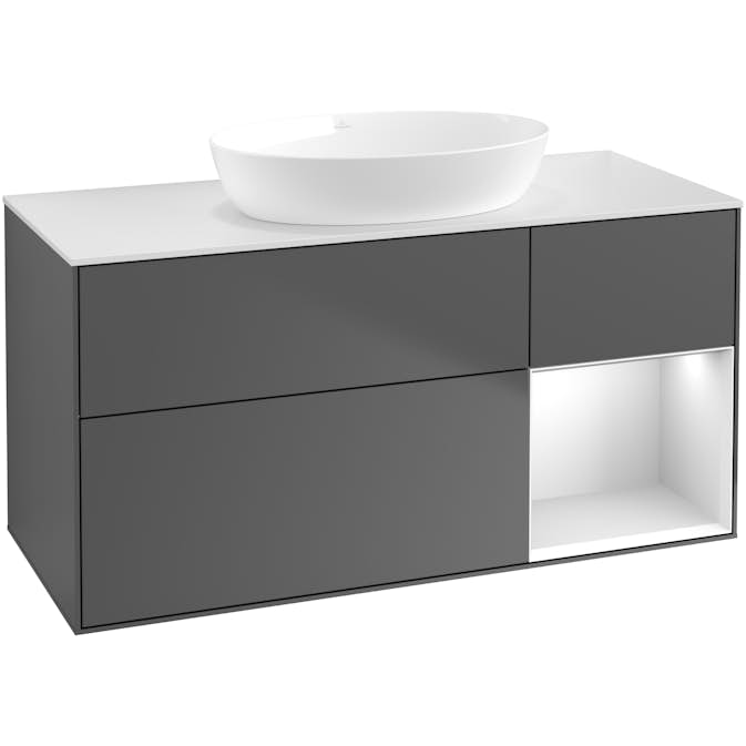 Tvättställsskåp Villeroy & Boch Finion med 3 Lådor Hylla och Bänkskiva för Fristående Tvättställ från Artis & Collaro