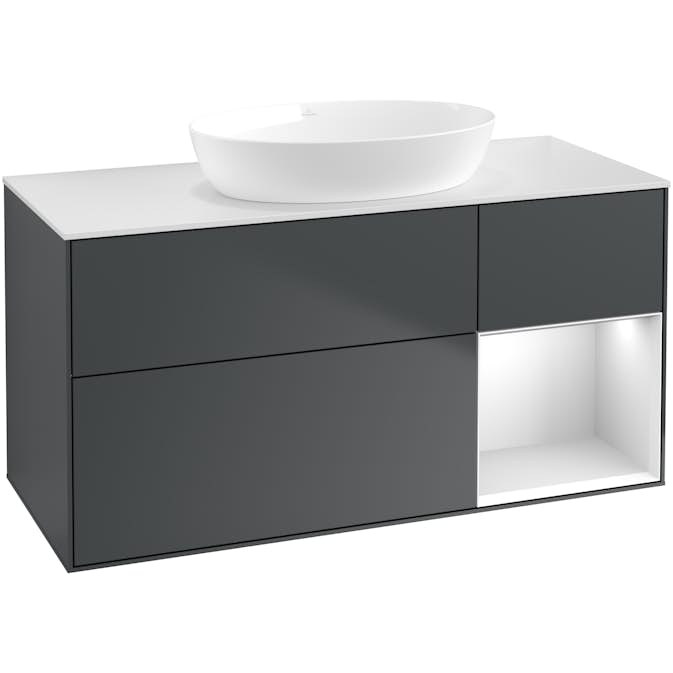 Tvättställsskåp Villeroy & Boch Finion med 3 Lådor Hylla och Bänkskiva för Fristående Tvättställ från Artis & Collaro