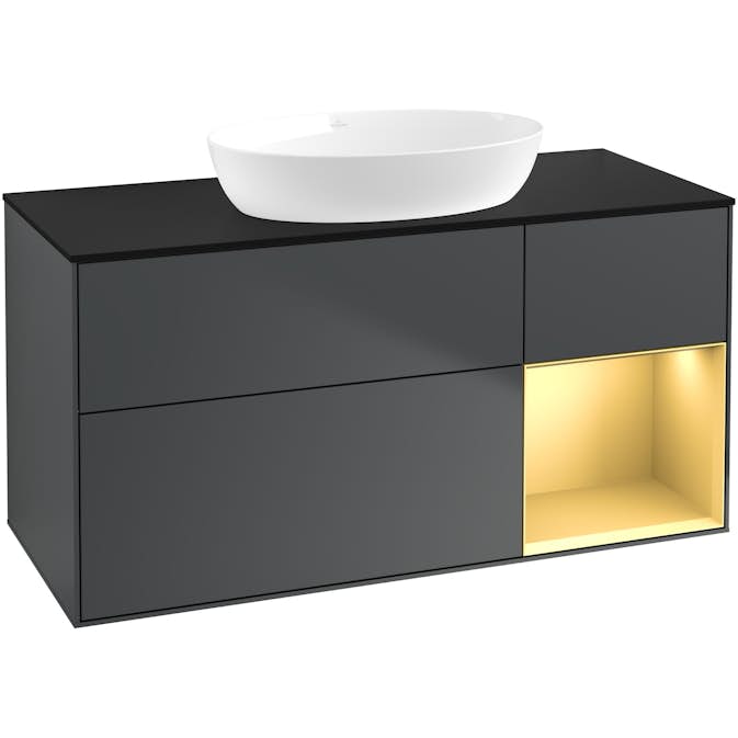 Tvättställsskåp Villeroy & Boch Finion med 3 Lådor Hylla och Bänkskiva för Fristående Tvättställ från Artis & Collaro