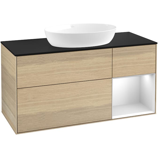 Tvättställsskåp Villeroy & Boch Finion med 3 Lådor Hylla och Bänkskiva för Fristående Tvättställ från Artis & Collaro