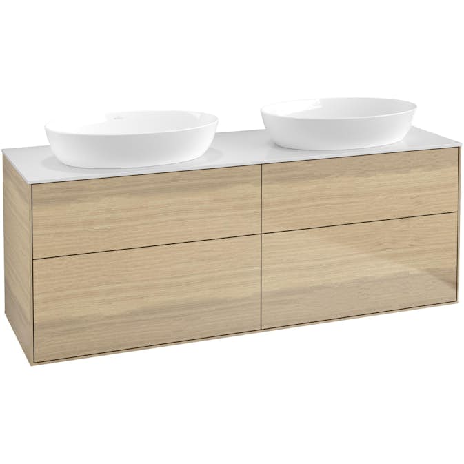 Tvättställsskåp Villeroy & Boch Finion med 4 Lådor och Bänkskiva för Två Fristående Tvättställ från Artis & Collaro