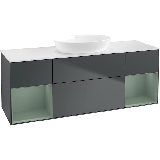 Tvättställsskåp Villeroy & Boch Finion med Två Hyllor och Bänkskiva för Fristående Tvättställ från Artis & Collaro