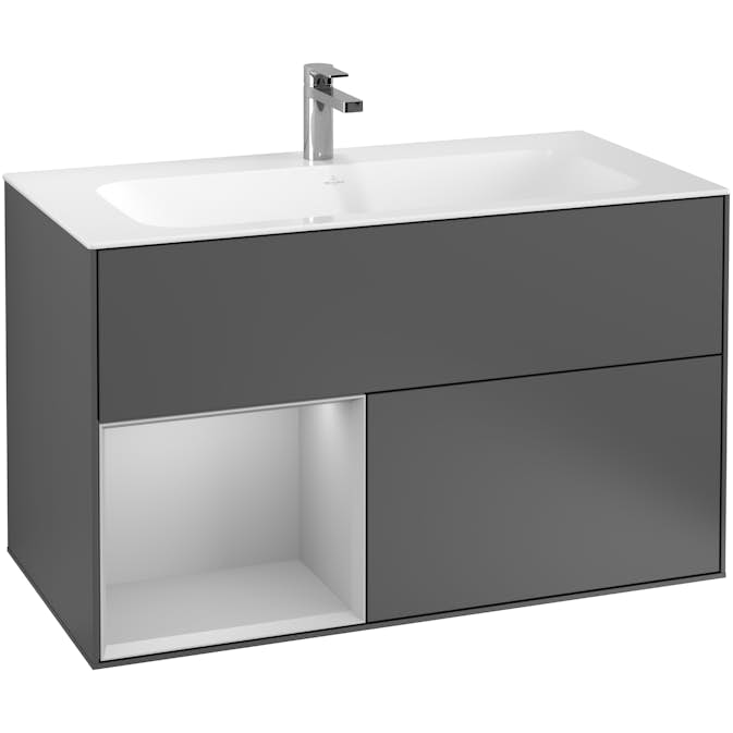 Tvättställsskåp Villeroy & Boch Finion med 2 Lådor och Hylla för Inbyggt Tvättställ
