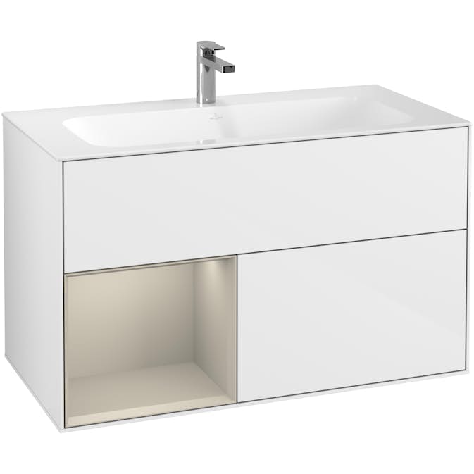 Tvättställsskåp Villeroy & Boch Finion med 2 Lådor och Hylla för Inbyggt Tvättställ