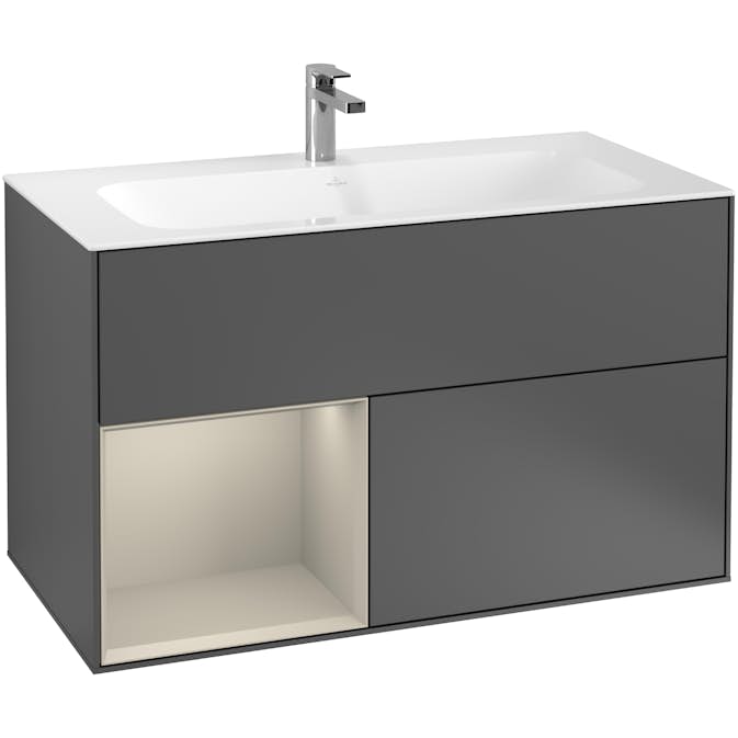 Tvättställsskåp Villeroy & Boch Finion med 2 Lådor och Hylla för Inbyggt Tvättställ