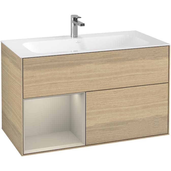 Tvättställsskåp Villeroy & Boch Finion med 2 Lådor och Hylla för Inbyggt Tvättställ