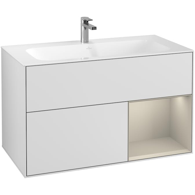 Tvättställsskåp Villeroy & Boch Finion med 2 Lådor och Hylla för Inbyggt Tvättställ